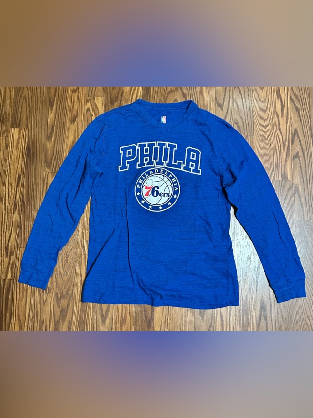 Philadelphia 76ers Blue Long-Sleeve Basketball Team Tee - NBA Licensed